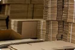 Stack of flat cardboard boxes